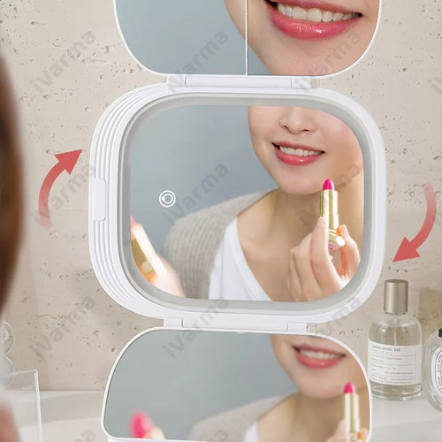 Espejo De Maquillaje Con Luz Led Tactil Niveles Ajustable