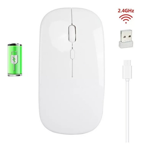 Mouse Inalambrico Slim Recargable Vs Colores + Dongle Usb