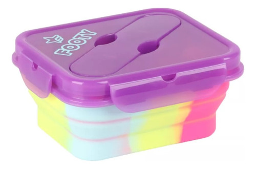 Lunchera Footy Plegable Silicona 1 Compartimiento. Color Footy Violeta