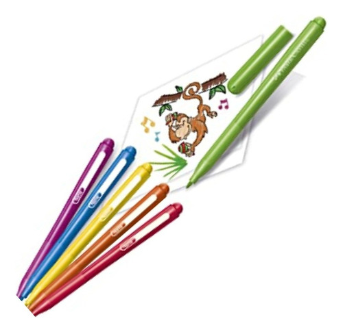 24 Plumones Lavables Marcador Colores Fiesta Faber Castell