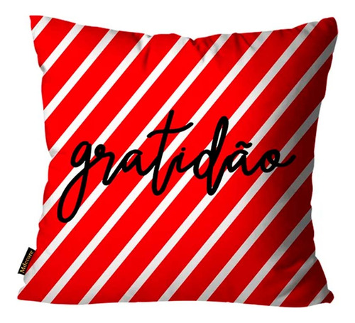 Capa Para Almofada Gratidão Vermelho - 45x45