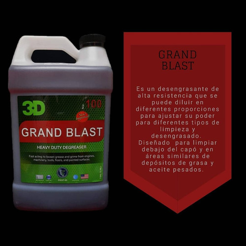 Imagen 2 de 9 de 3d Grand Blast Desengrasante Profesional Para Motores 1gal.