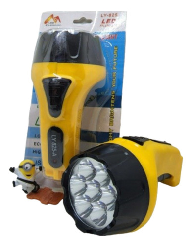 Linterna De Mano Blister Amarilla 7 Leds Recargable