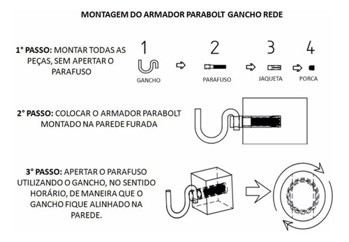 Suporte Armador Parabolt Argola Aço Inox 304 P/ Concreto