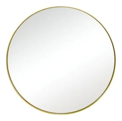 Espelho Redondo Com Moldura Laca Metal 100cm Luxo Cor da moldura Dourado