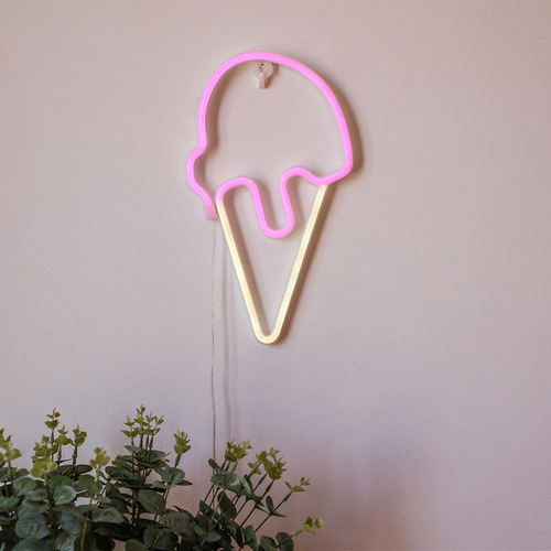 Helado Neón Hogar Luz Nocturna Portátil Lámpara