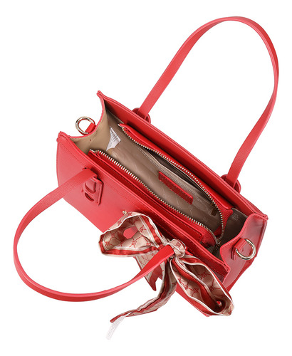 Bolsa Mini Tote Enso Mujer Eb243315ttr Rojo Acabado de los herrajes Oro Diseño de la tela Liso