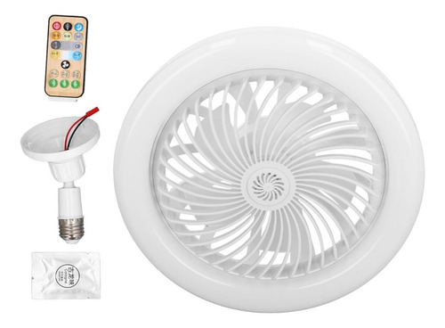 Ventilador De Techo Con Luz Led Y Mando A Distancia 2 Piezas 60hz Blanco Plástico 5