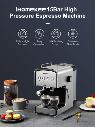 Cafetera Expreso 15 Bar Para Capuchino Y Latte Con Espumador