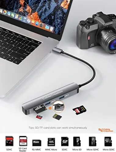 Adaptador Usb-c 7 Puertos, Concentrador Multipuerto Compacto