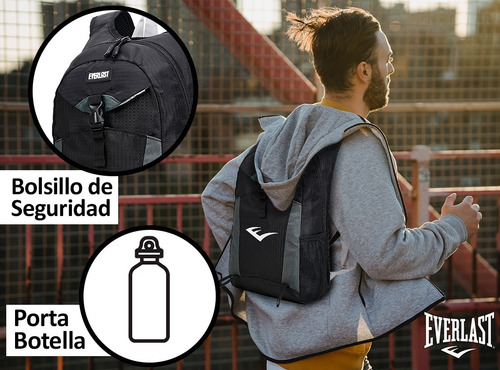 Imagen 3 de 10 de Mochila Everlast Running Liviana Trekking Deporte Diseño New
