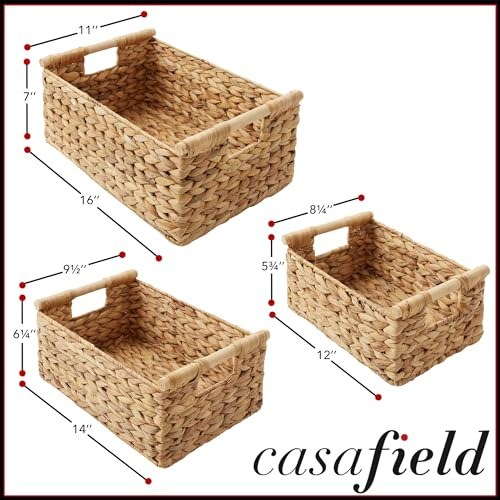 Conjunto De 3 Cestas De Almacenamiento Rectangulares De Jaci