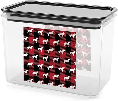 Labrador Retriever Buffalo Plaid Food Storage Container Pla.