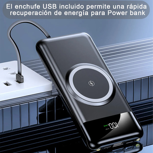 Power Bank Batería Portatil Cargador Rápida 10000mah Po Negro