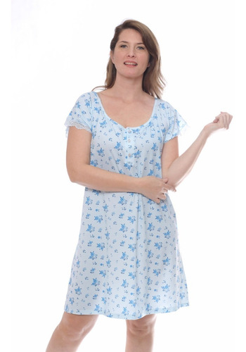 Imagen 6 de 6 de Camisón Talles Super Grandes Manga Corta Mujer Estap. Local