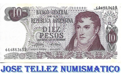 Bottero 2356 10 Pesos Ley 18188 Serie D Ex Palermo