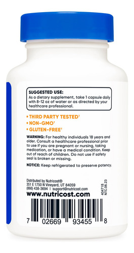 Nutricost Probiotic Complex 180 Cápsulas 50 Mil Millones Ufc