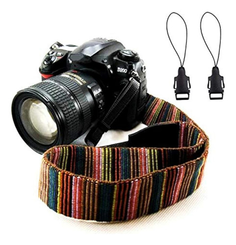 Correa De Cuello Para Camara Ajustable Con Diseño De Rayas