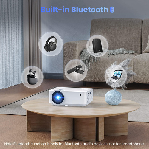 Proyector Groview, Mini Proyector Bluetooth 1080p Con De De