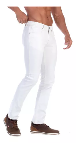 Jeans Pantalón De Mezclilla Blanco Para Hombre