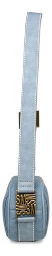 Bolsa Crossbody Bcitra Denim Steve Madden Bags Acabado de los herrajes Dorado Correa de hombro Azul claro Diseño de la tela Texturizado