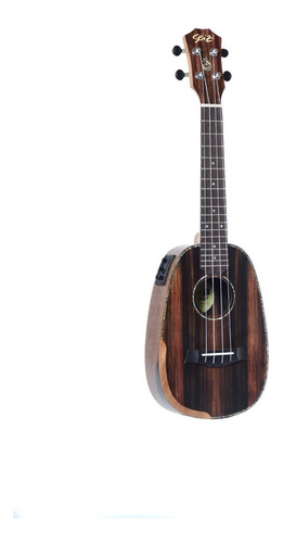 Ukulele Seizi Bora Bora Plus Pineapple Concert Elétr. Ebony