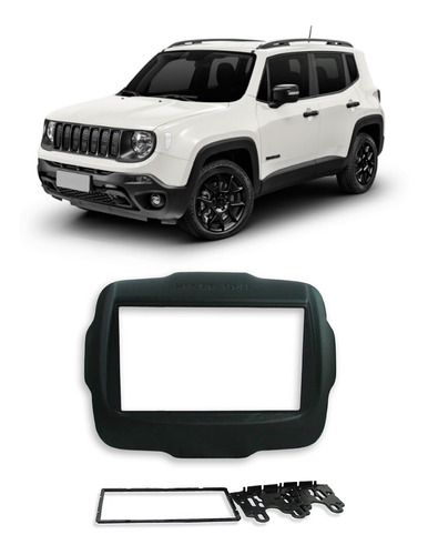 Moldura Painel 2din Jeep Renegade 2015 A 2021 Preta