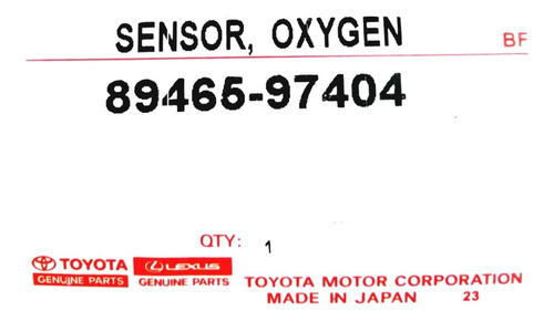 Sensor De Oxigeno Toyota Terios 1.3 Cool K3 2005 2006 2007