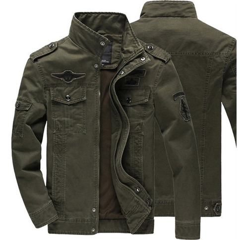 Chamarra Militar For Hombre Con Cuello Alto Chamarra De ALG