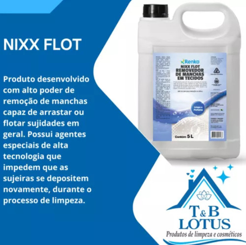Limpador Por Flotação Nixx Flot 5 Lts Tira Manchas Óleo Etc