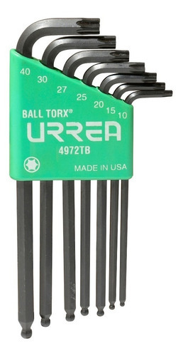 Juego 7 Llaves Hexagonales L Torx Punta De Bola Rack Urrea