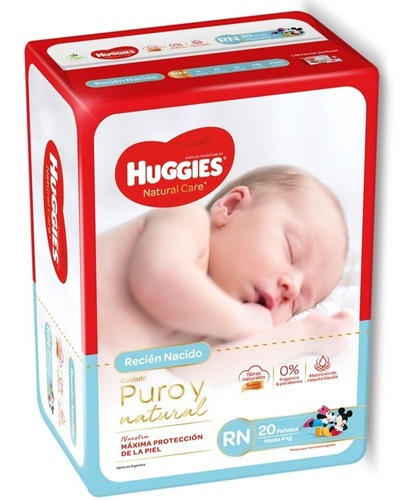 Pañales Huggies Natural Care sin género RN