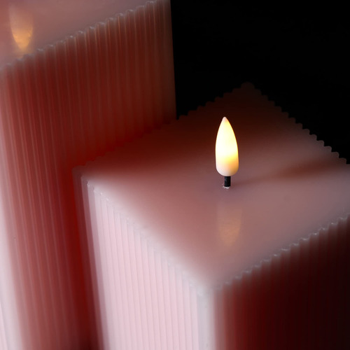 Girimax Velas Cuadradas Rosas 3 Pulgadas De Alto, 4 Pulgad