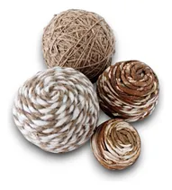 Comprar 4 Esferas Decorativas Para Mesa Rusticas Bolas Pelotas Hilo