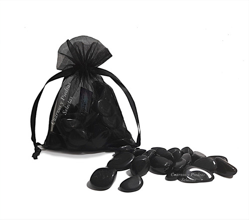 Obsidiana Negra Pulida En Bolsa Cuarzo Natural 225g Calidad