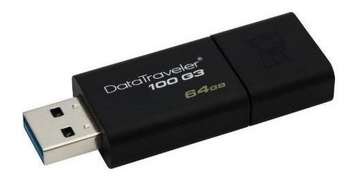 Imagen 2 de 2 de Pendrive Kingston DataTraveler 100 G3 DT100G3 64GB 3.0 negro