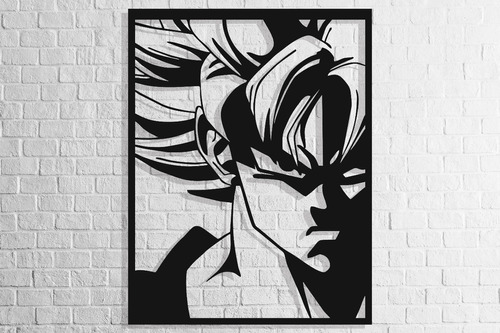 Cuadro Goku Dragon Ball Madera Calada 44x57 Cmts