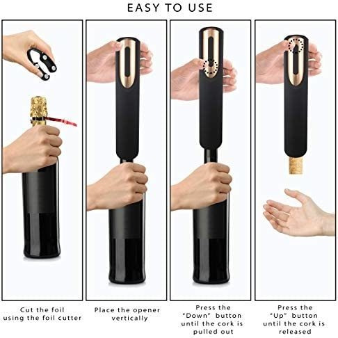 Abridor De Vino Eléctrico Vin Fresco Con Base De Carga Y Cor