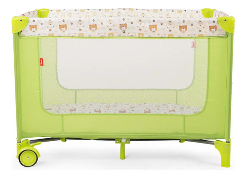 D Bebe Cuna Corral Rest Plegable Con Toldo Mosquitero Color Verde Diseño De La Tela Rosa