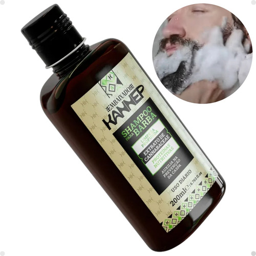 Shampoo Para Barba Kannep Limpeza Hidratação 200ml