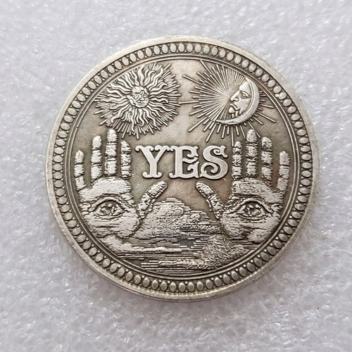 Moeda Dólar Sol Lua Sim Ou Não Olho Illuminati Customizada