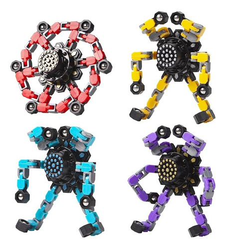 Fidget Spinner Transformers Toy Sensorial Robot Antistress Rojo Amarillo Celeste Violeta