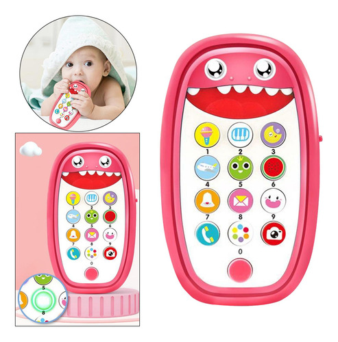 Crianças Shark Music Phone Toys Lights Music Play E Rosa