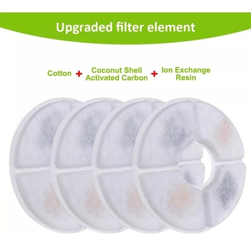 Imagen 7 de 10 de Pack 4 Filtro Bebedero Fuente Agua Eléctrica Gato Perro