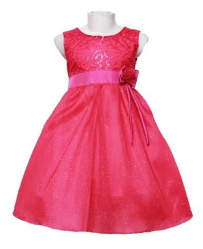 Vestido Fiesta Niña Cocktail Rosa Talla 4 A 12 Envio Gratis 