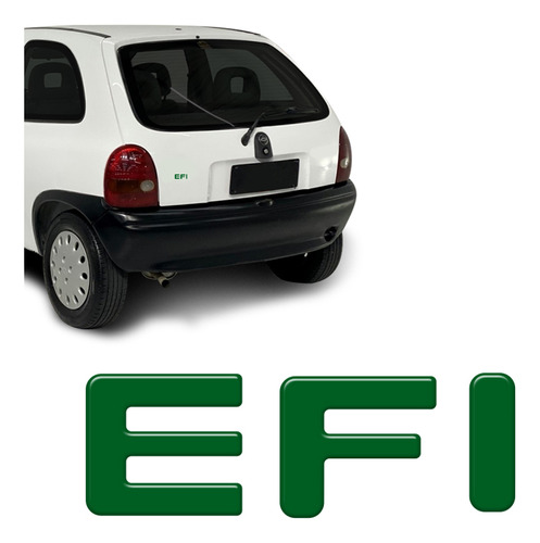 Adesivo Efi Corsa Verde Traseiro Resinado Modelo Original