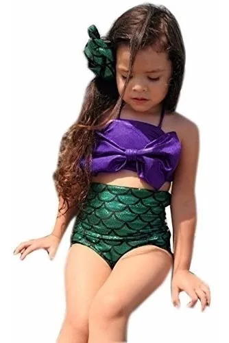 De Baño Niña Sirenita Ariel Bikini