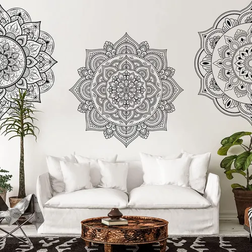 comprar 4 Piezas Medio Mandala Calcomania De Pared Boho Mandala De