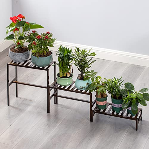 Estante De Bambú Para Plantas De 3 Niveles Soporte Macetas