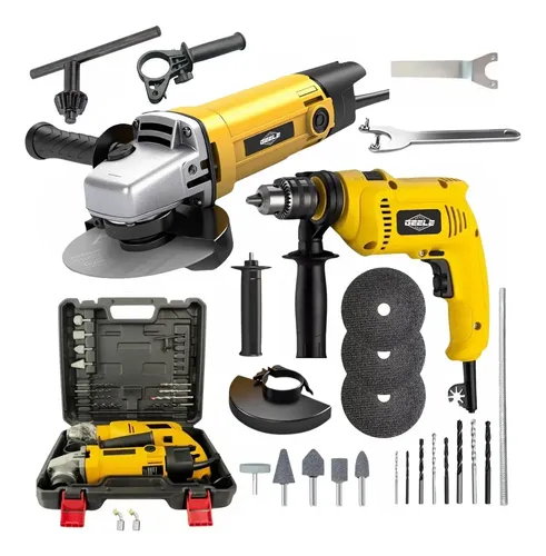 Kit Furadeira Parafusadera + Esmerilhadeira Lixadeira 110v